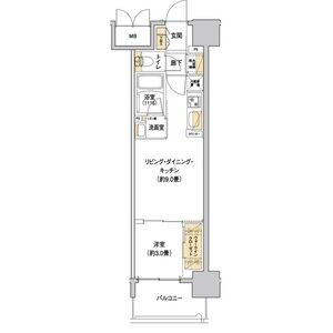 1LDK 間取り図