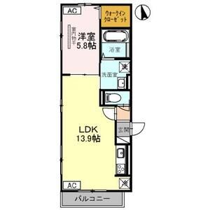 1LDK 間取り図