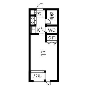 1K 間取り図