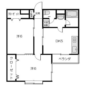 2DK 間取り図