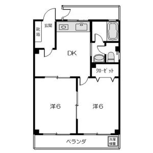 2DK 間取り図