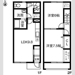 2LDK 間取り図