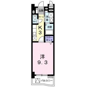 1K 間取り図