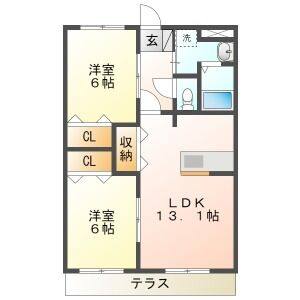 2LDK 間取り図