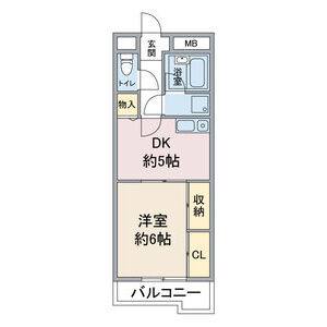 1DK 間取り図
