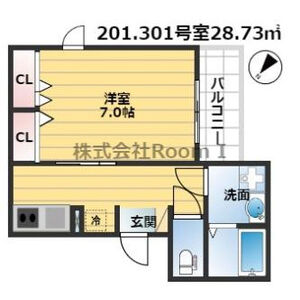 1K 間取り図
