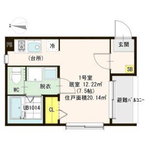 ワンルーム 間取り図