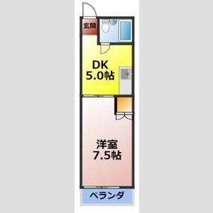 1DK 間取り図