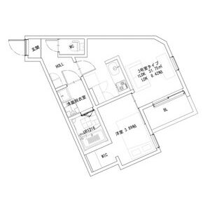 1LDK 間取り図