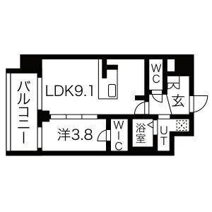 1LDK 間取り図