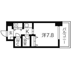 1K 間取り図