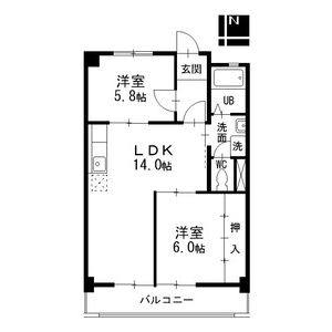 2LDK 間取り図