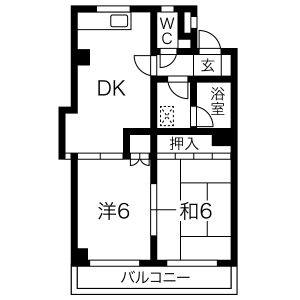 2DK 間取り図