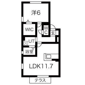 1LDK 間取り図