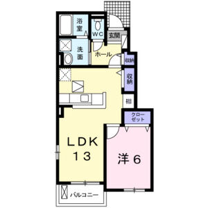 1LDK 間取り図