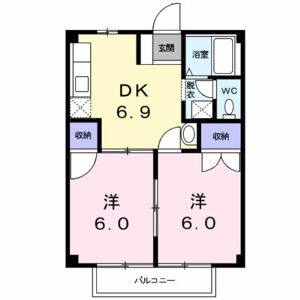 2DK 間取り図