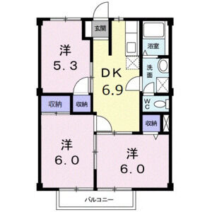 3DK 間取り図
