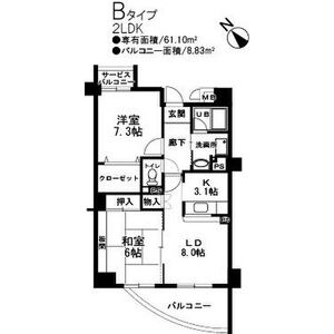 2LDK 間取り図