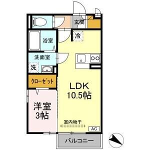 1LDK 間取り図