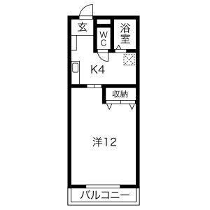 1K 間取り図