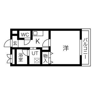 1K 間取り図