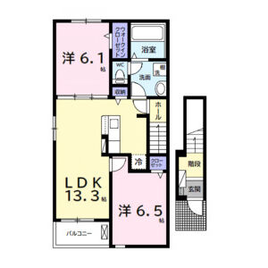 2LDK 間取り図