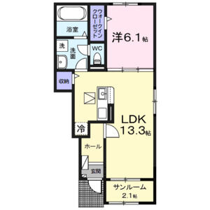 1LDK 間取り図