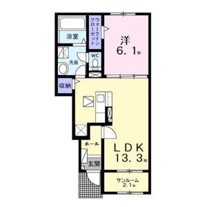 1LDK 間取り図
