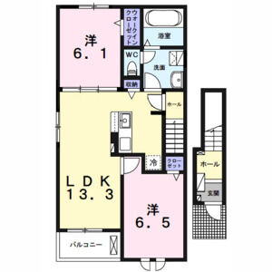 2LDK 間取り図