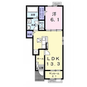 1LDK 間取り図