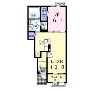 1LDK 間取り図