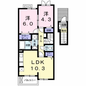 2LDK 間取り図