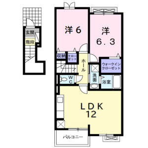 2LDK 間取り図