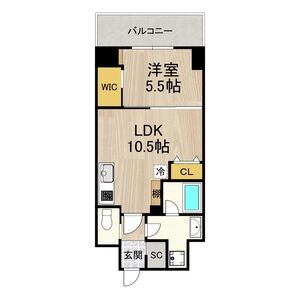 1LDK 間取り図