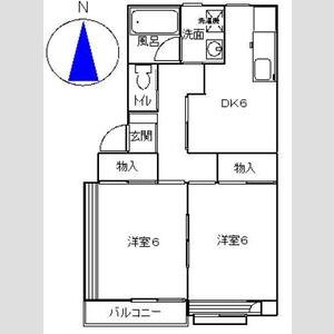 2DK 間取り図