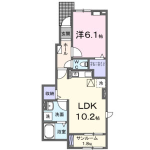 1LDK 間取り図