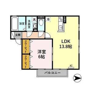 1LDK 間取り図