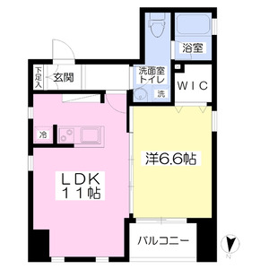 1LDK 間取り図