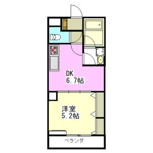 1DK 間取り図