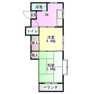 2DK 間取り図