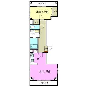 1LDK 間取り図