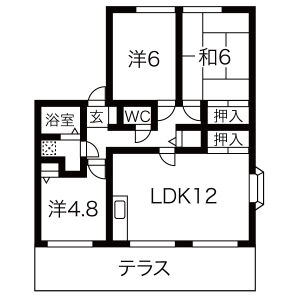 3LDK 間取り図