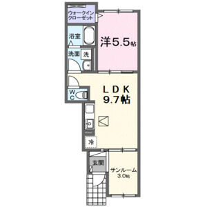 1LDK 間取り図