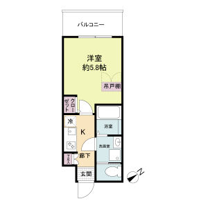 1K 間取り図