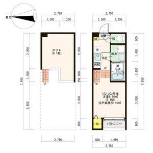 1K 間取り図