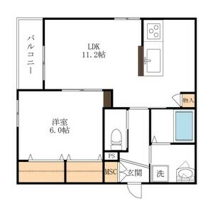 1LDK 間取り図