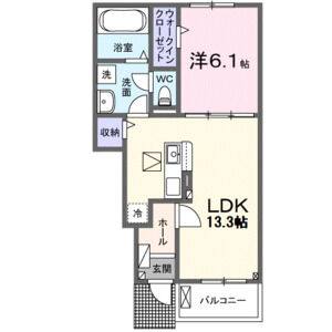 1LDK 間取り図