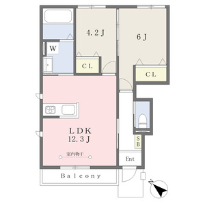 2LDK 間取り図