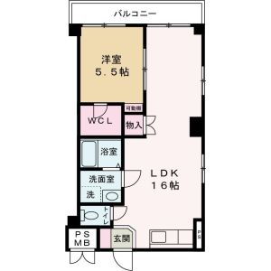 1LDK 間取り図