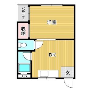 1DK 間取り図